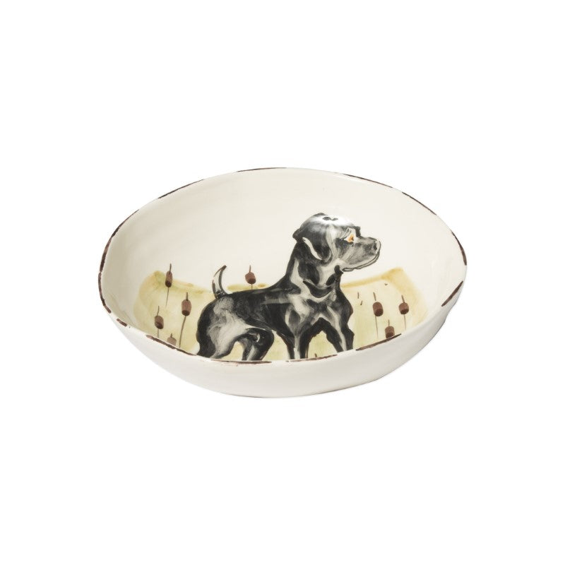 Wildlife Black Hunting Dog Pasta Bowl