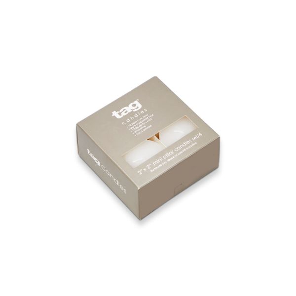 Candle 2x2 Set of 4 - White