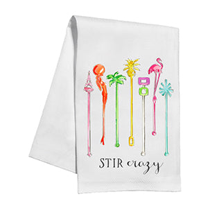 Stir Crazy! Handpainted Tea Towel