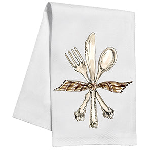 Kitchen Towel - Silverware tied with a Bow