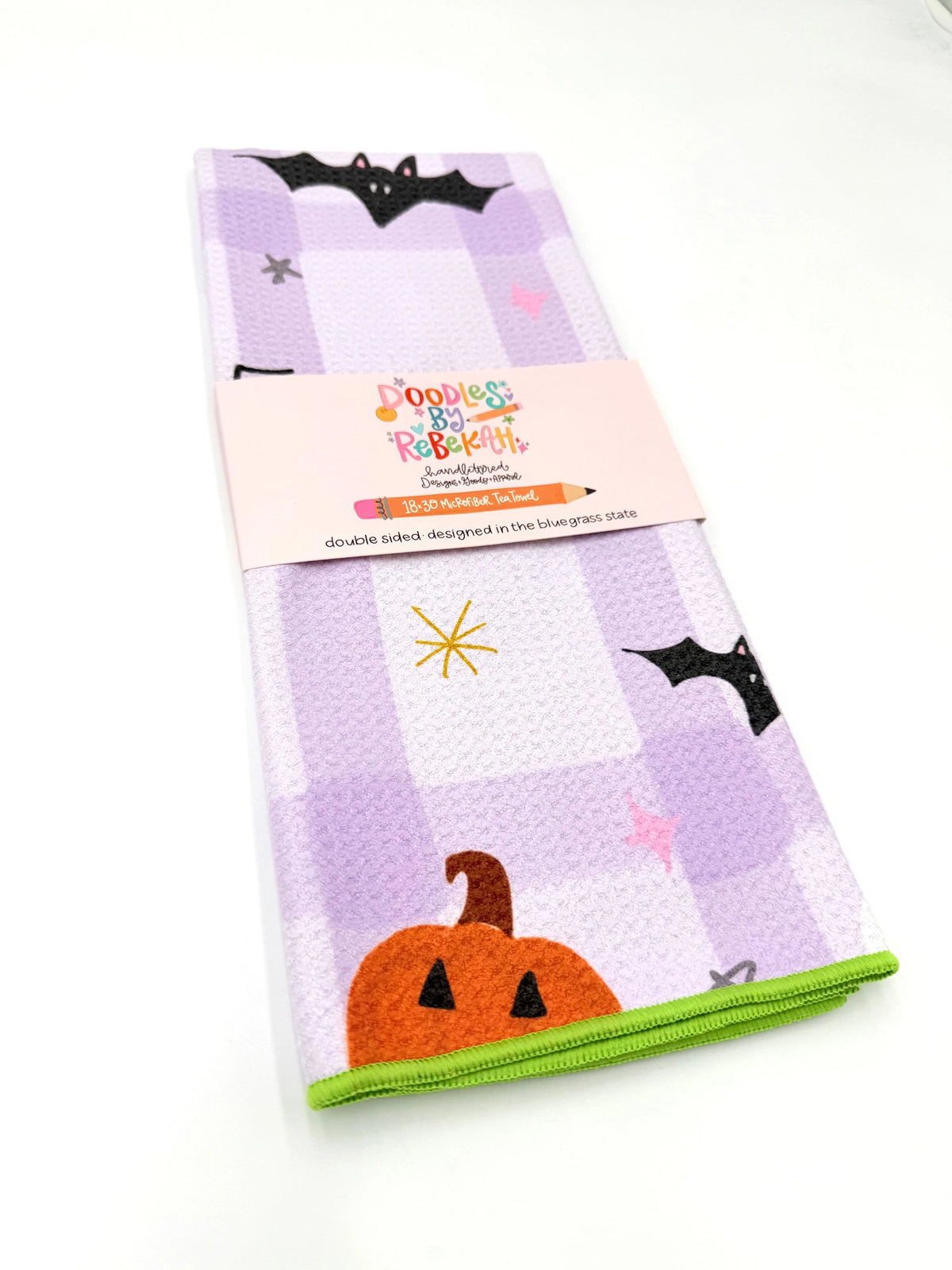 Halloween Icons Microfiber Tea Towel