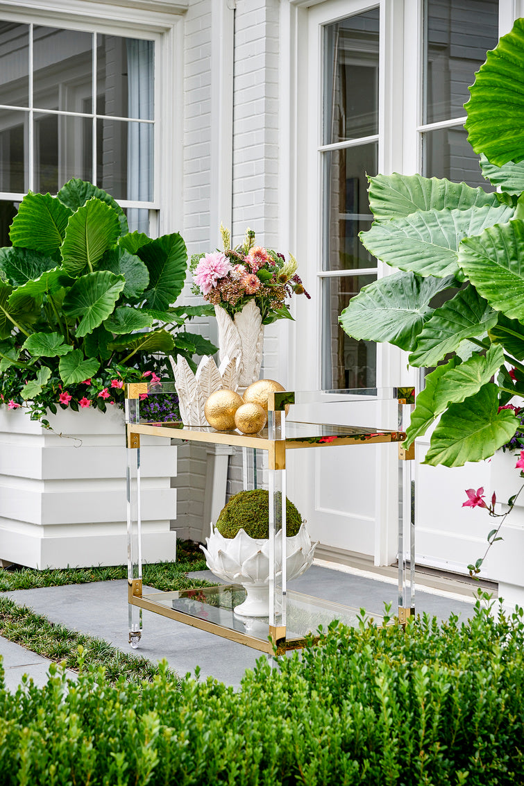 Acrylic Bar Cart - Brass