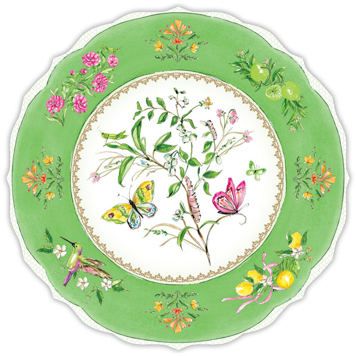 Handpainted Green Plate Posh Die-Cut Placemat