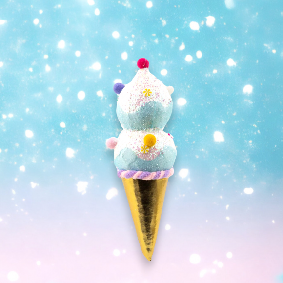 Small Blue Double Ice Cream Ornament - 9 in