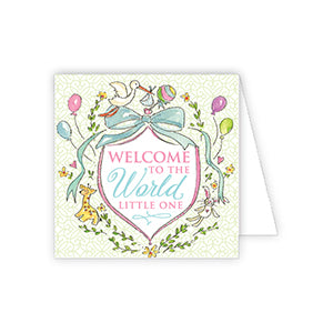 Welcome to the World Little One Animal Crest Enclosure Card
