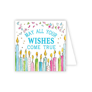 May All Your Wishes Come True Handpainted Enclosure Card