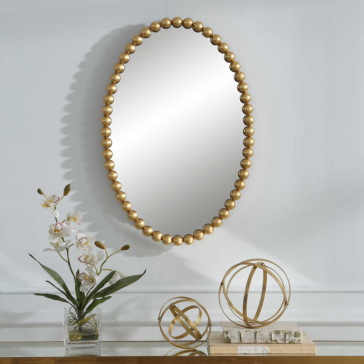 Serna Oval Mirror Gold