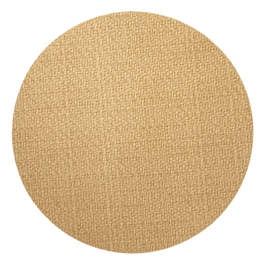 Wicker Round Vinyl Placemats | Set of 4