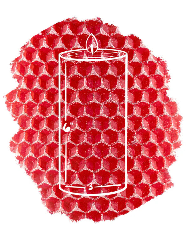 Joyeux 6" Standard Pillar Single - Red with Sugar Finish