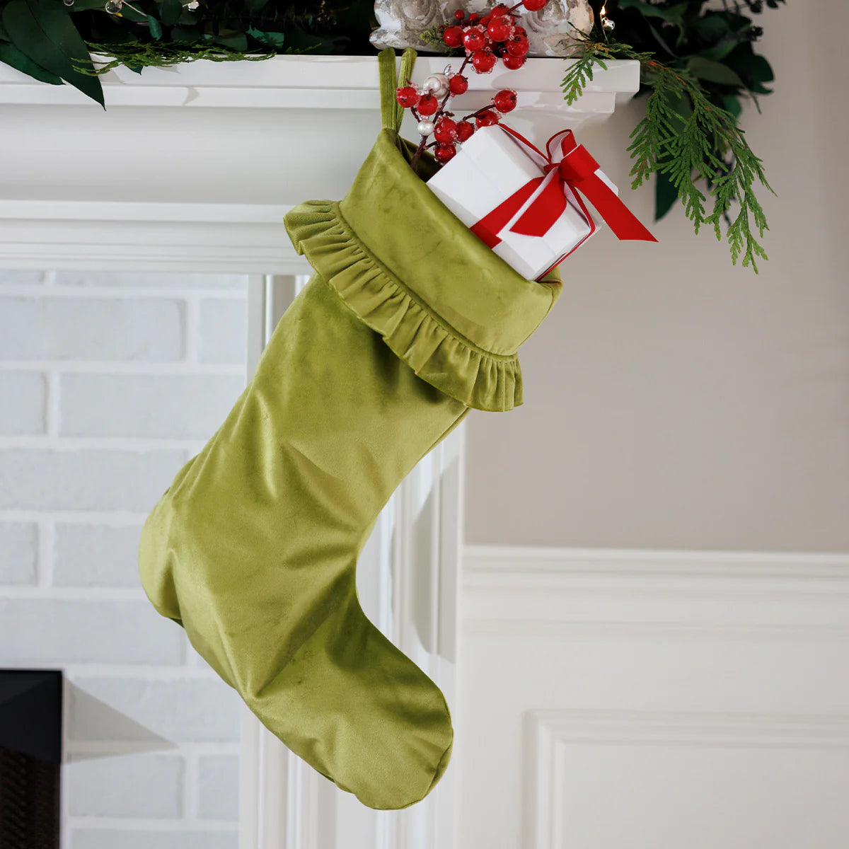 Velvet Stocking with Cuff