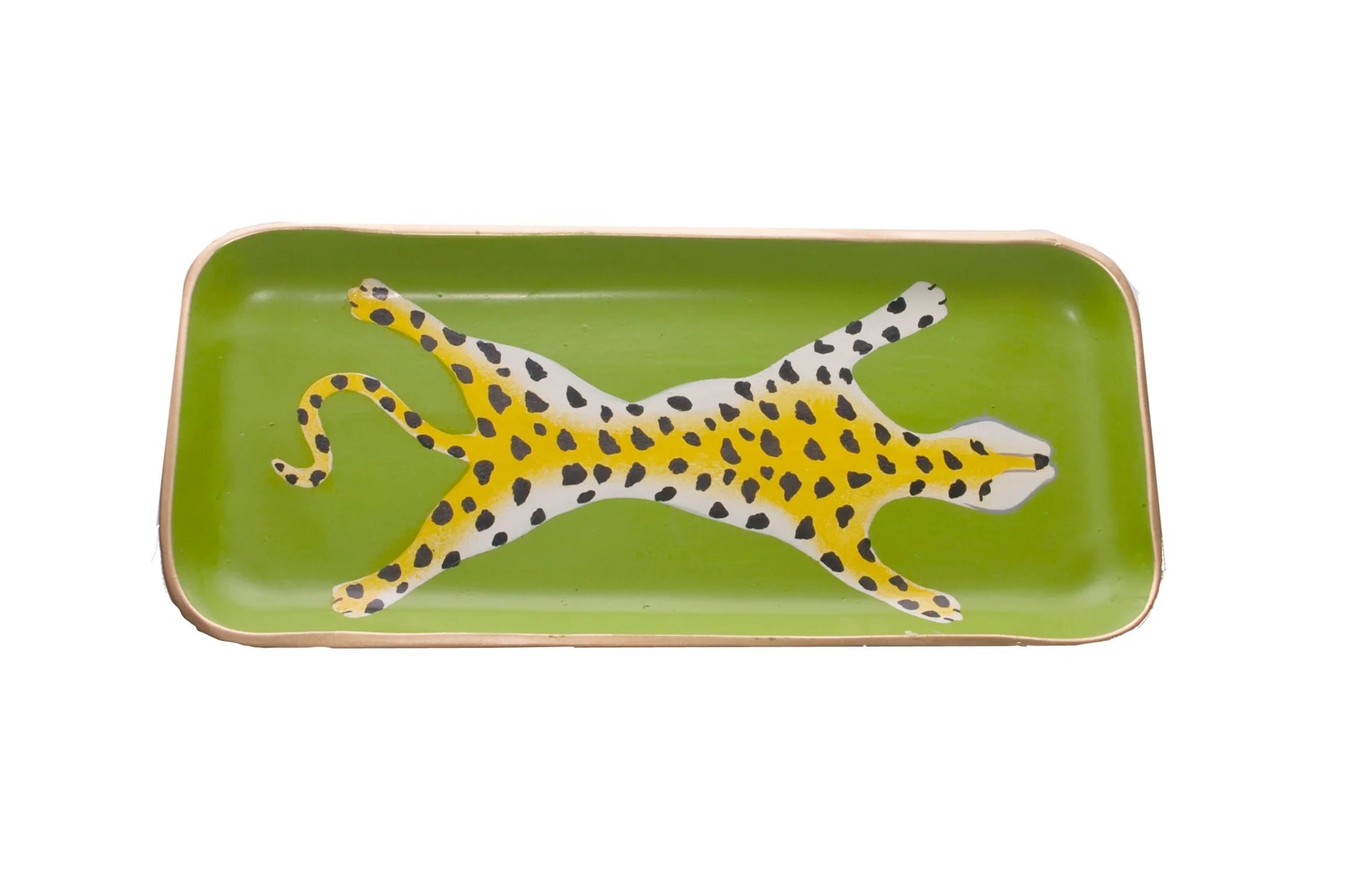 Small Tray in Green Leopard