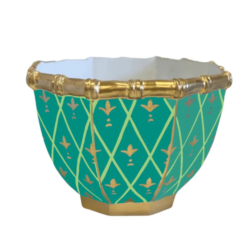 Small Bamboo Bowl in Newport Green