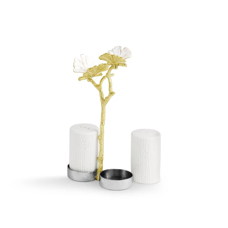 Butterfly Gingko Gold Salt & Pepper Shaker Set