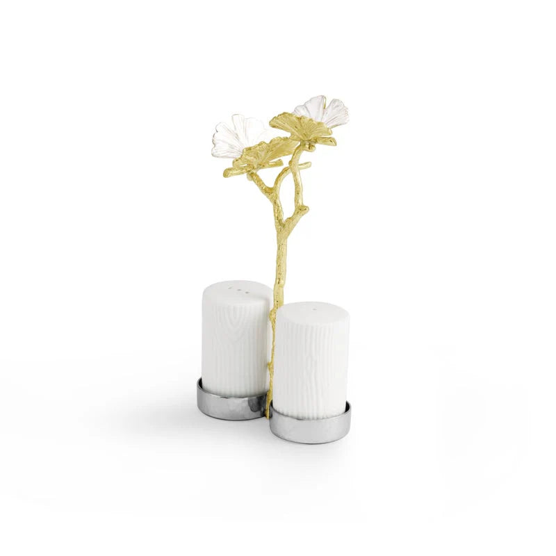 Butterfly Gingko Gold Salt & Pepper Shaker Set