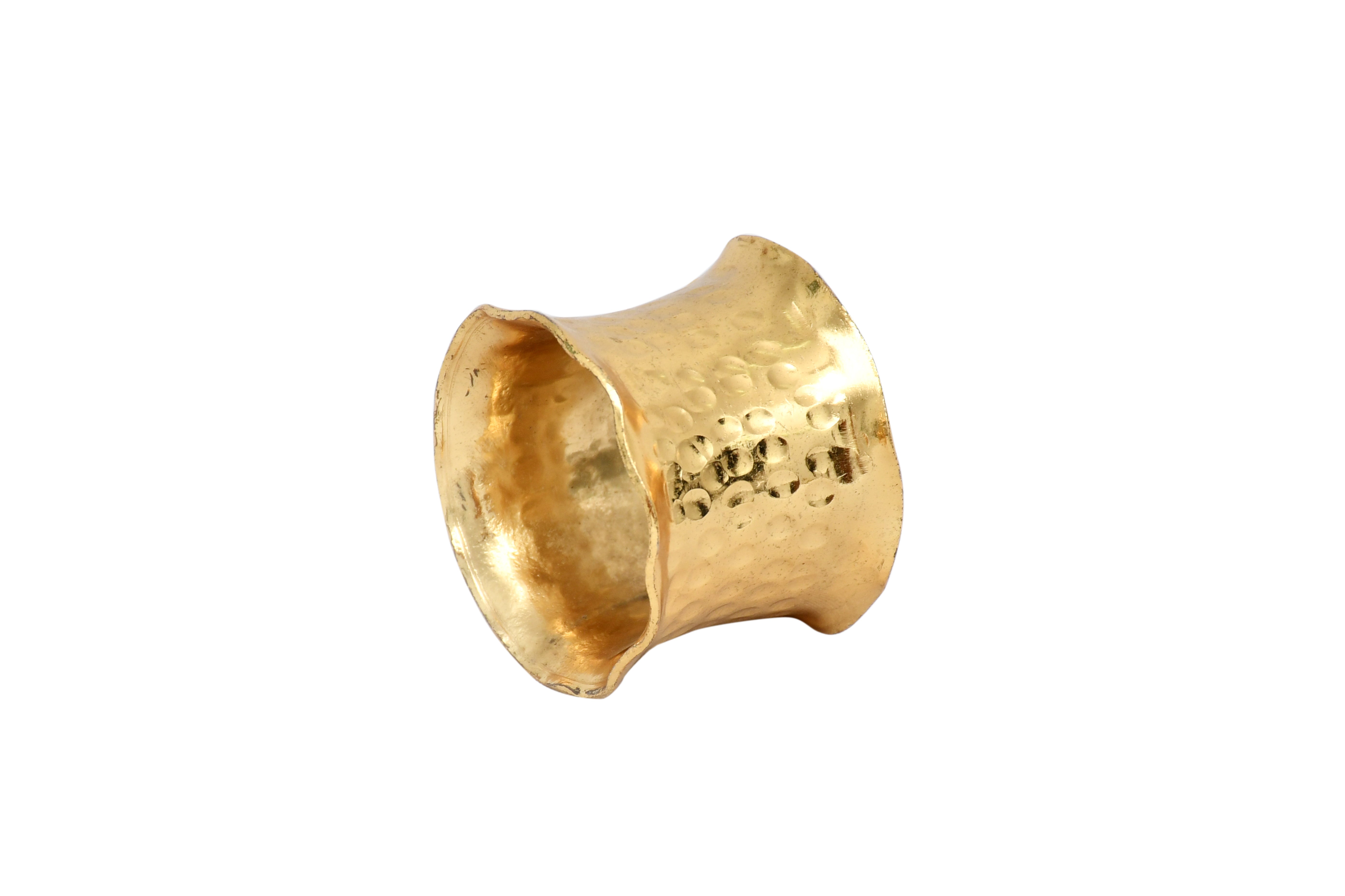 Gold Hammered Napkin Rings | Set of 4
