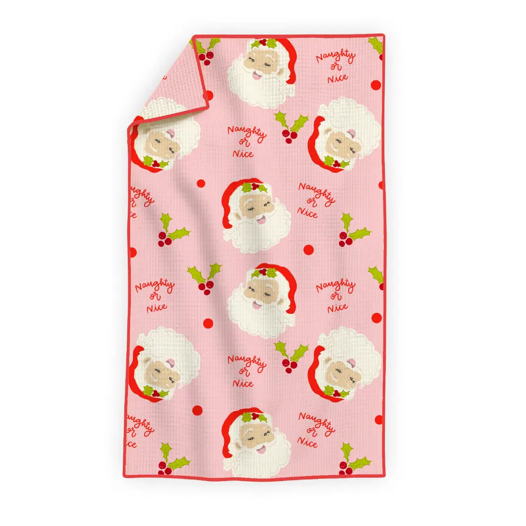 Naughty or Nice Microfiber Tea Towel