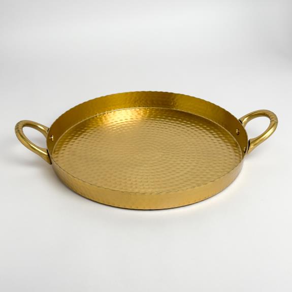 Gold Round Tray with Handles