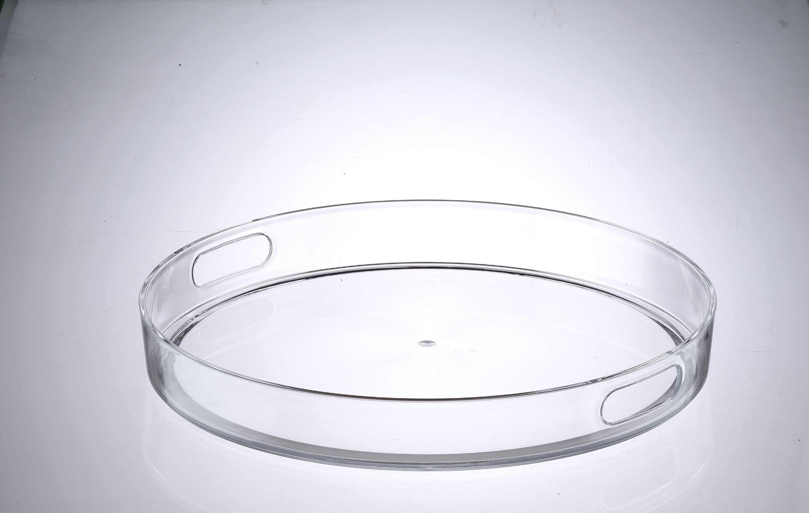 15" Round Acrylic Tray with Handles