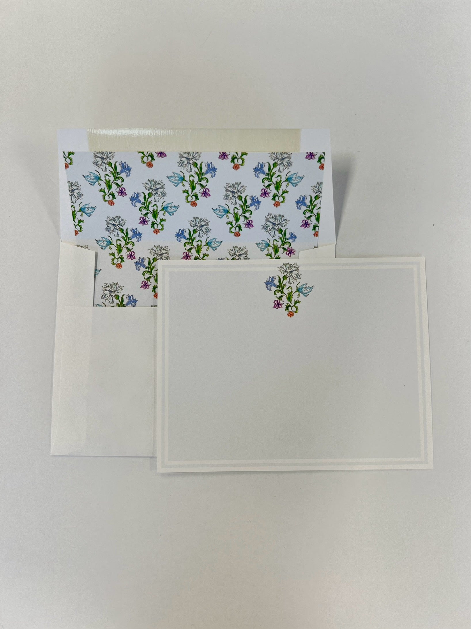 Social Set - Handpainted Blue Floral Blooms