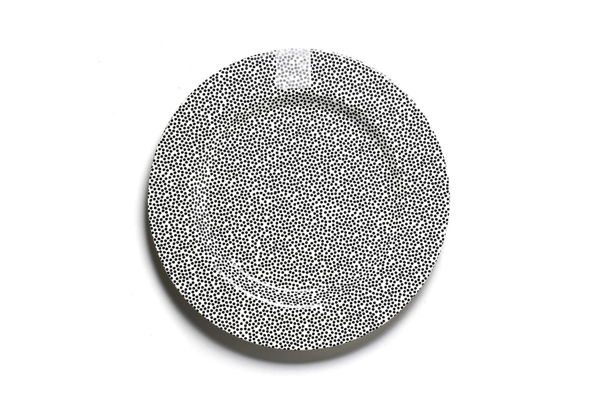 Black Small Dot Big Entertaining Round Platter