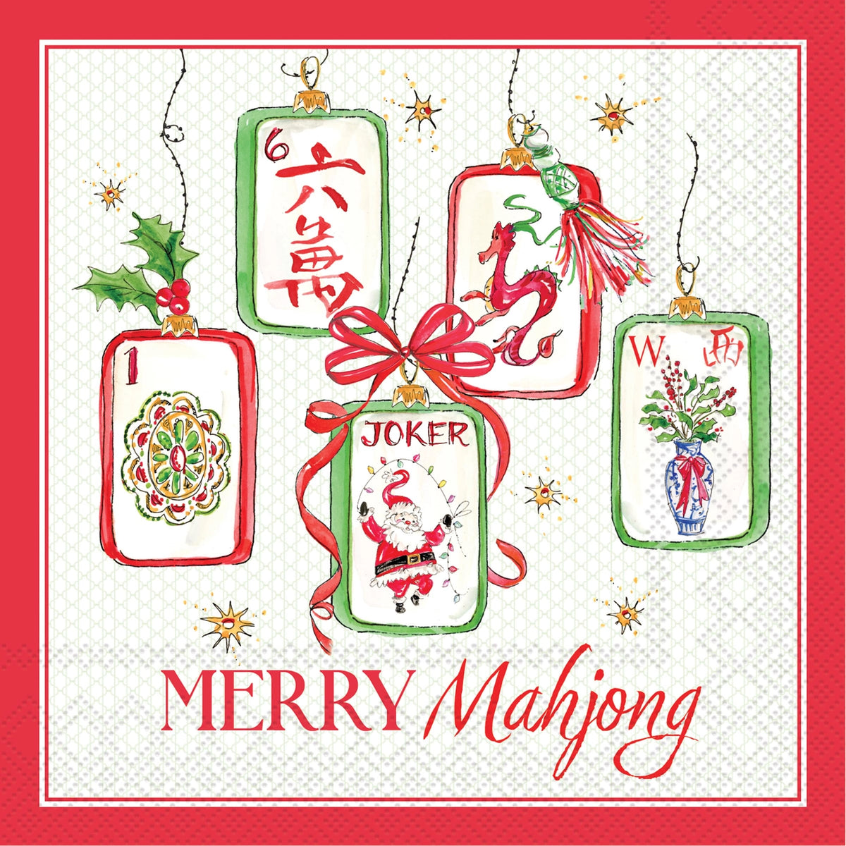 Merry Mahjong Cocktail Napkins