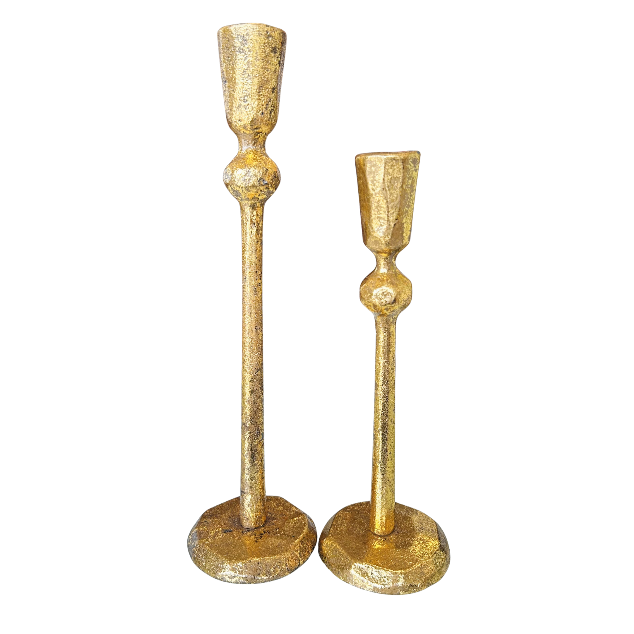 Set of 2 Gold Taper Holders