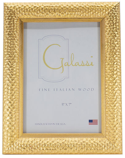 5x7 Hammered Gold Frame