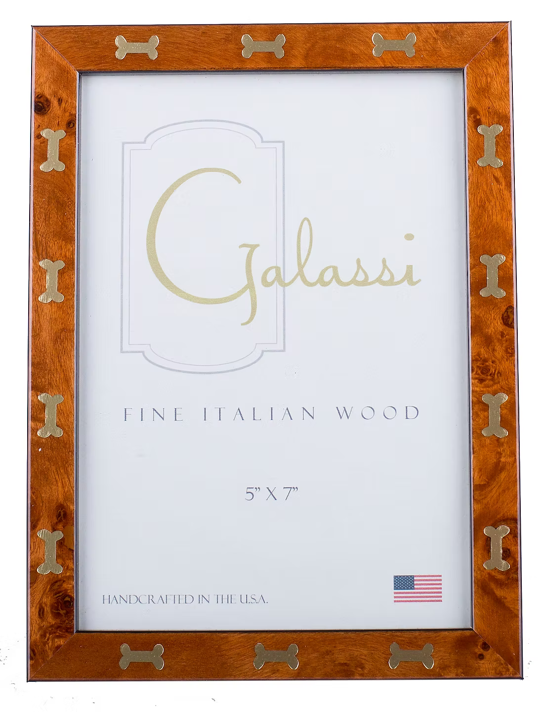 Chestnut Burl Wood with Gold Bone 5x7 Frame