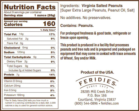 9oz Can Salted Virginia Peanuts