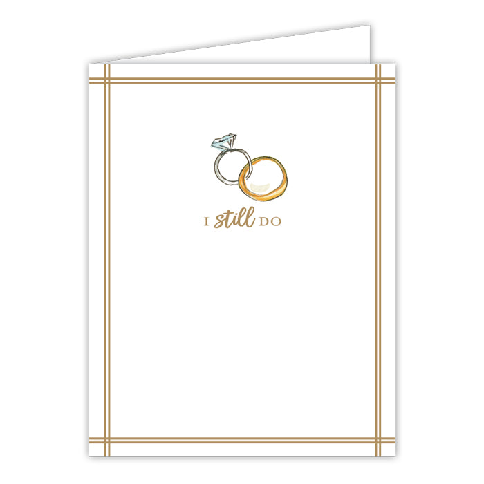 I Still Do Handpainted Wedding Rings Greeting Card