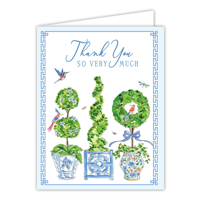 Thank You so Very Much Blue Enchanted Topiaries Greeting Card