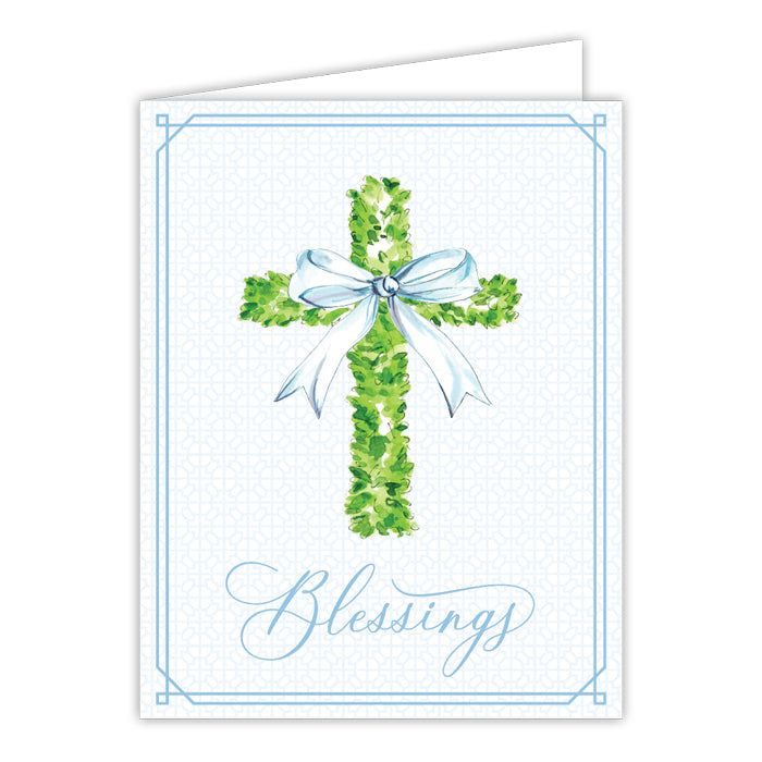 Handpainted Blessing Cross Box Greeting Card