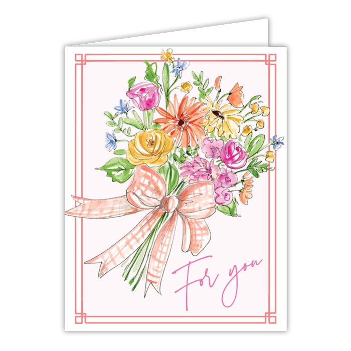 Handpainted For You Floral Bouquet Greeting Card