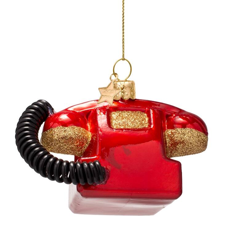 Opal Red Vintage Telephone Ornament