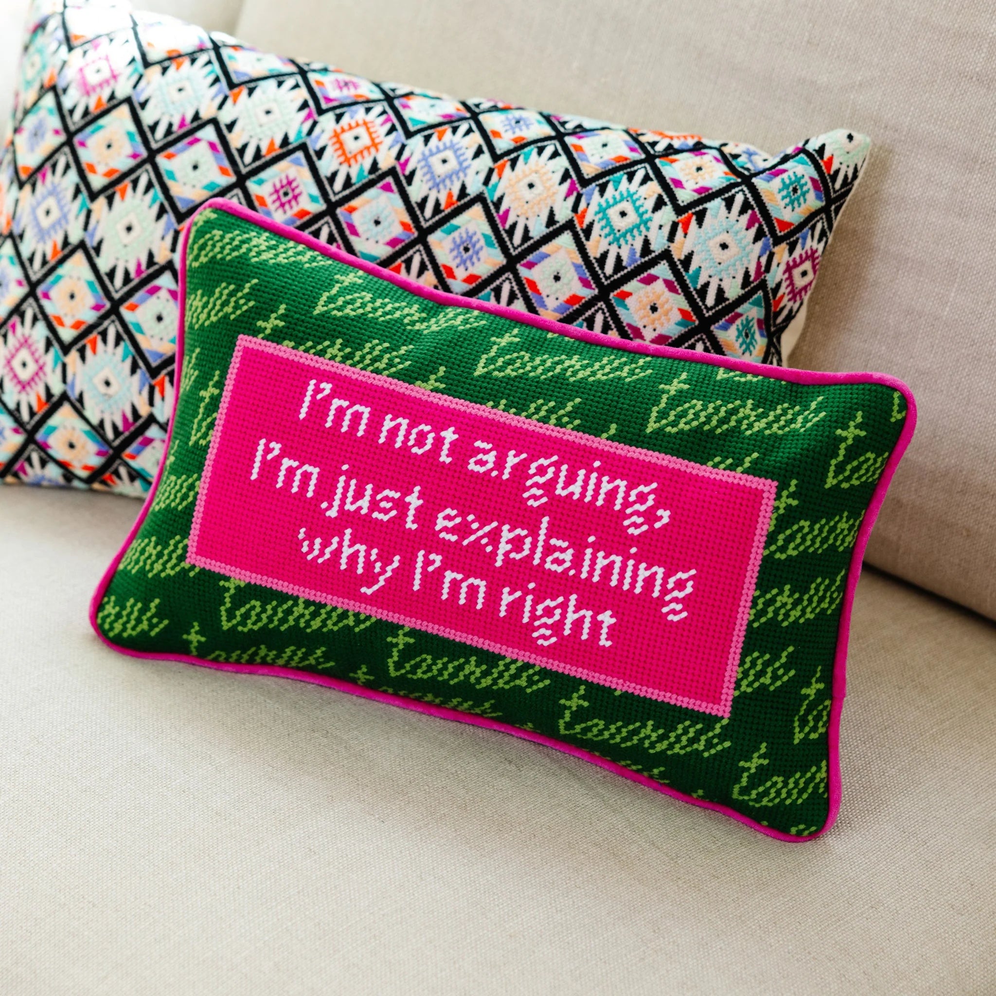 I'm Not Arguing Needlepoint Pillow