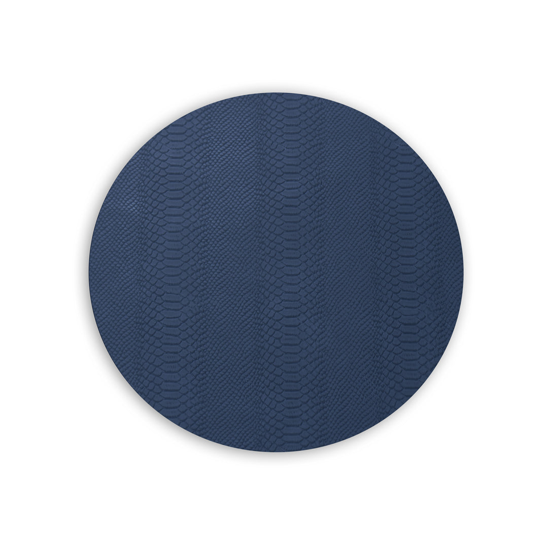 VIDA Croc Reversible Round Placemat (Blue/Taupe)