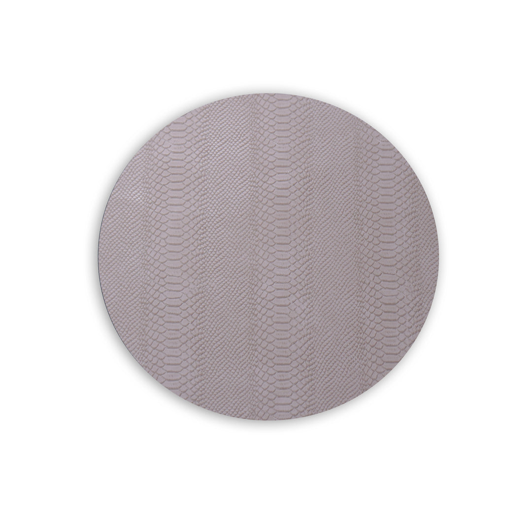 VIDA Croc Reversible Round Placemat (Blue/Taupe)