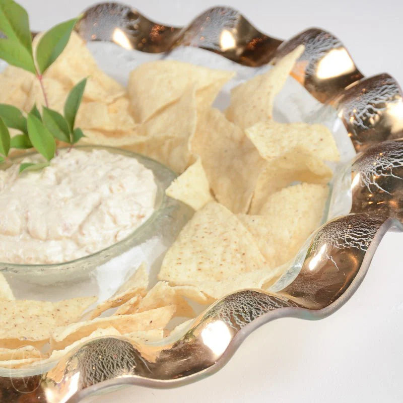 RUFFLE ROUND CHIP & DIP SERVER