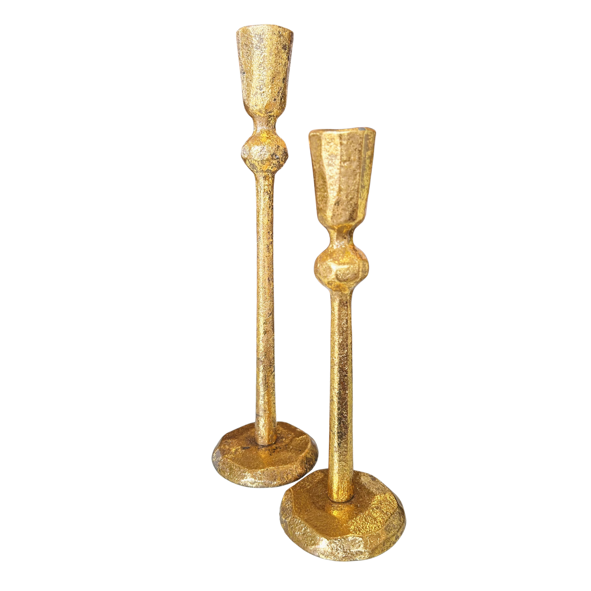 Set of 2 Gold Taper Holders