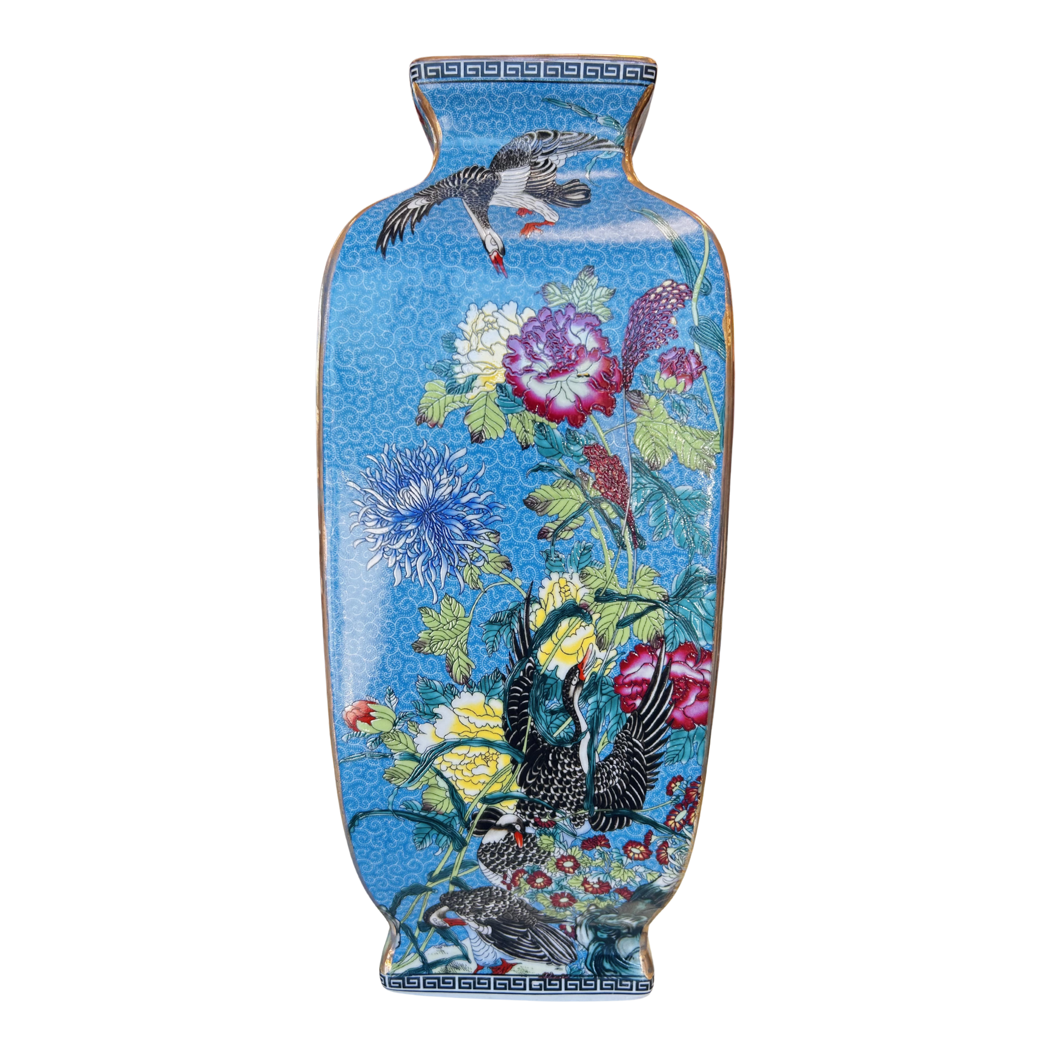 Light Blue Cloisonné Vase, 13.5"