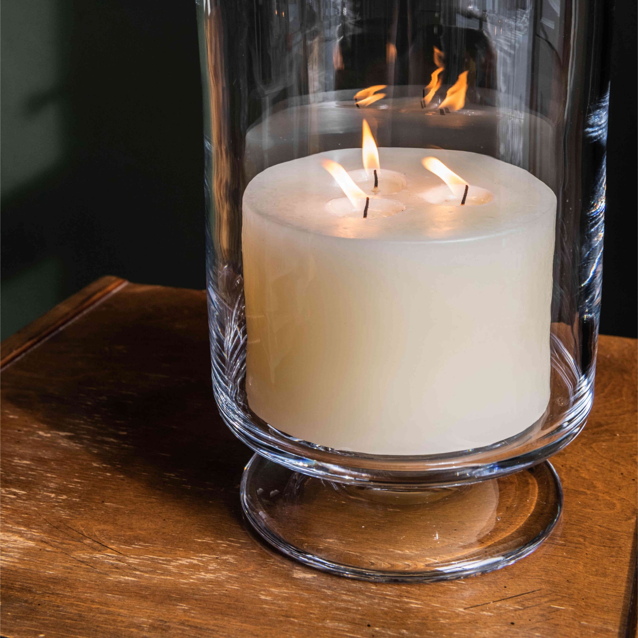 Ivory Three Wick Pillar Candle, 6" x 4"