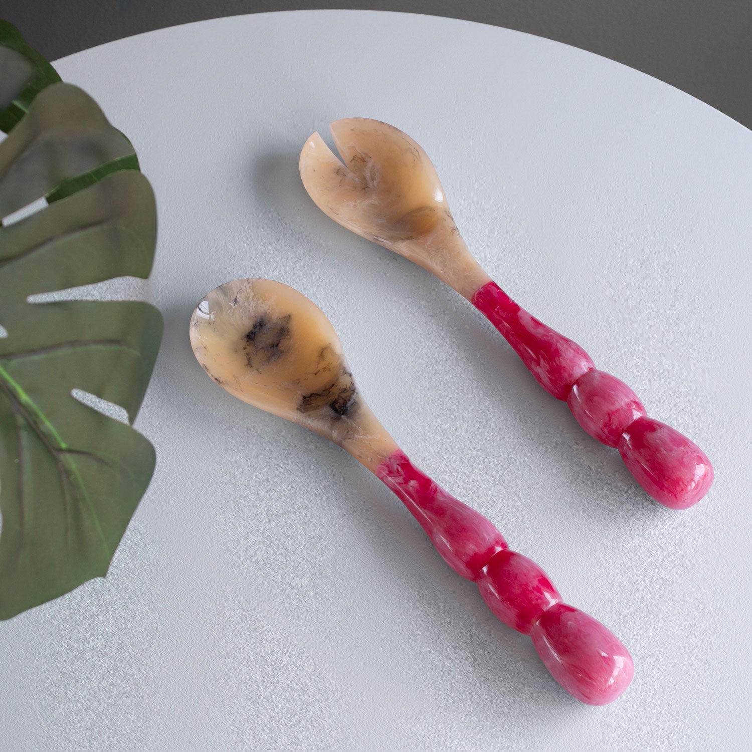 Resin Rio Bubble Salad Servers (Pink)