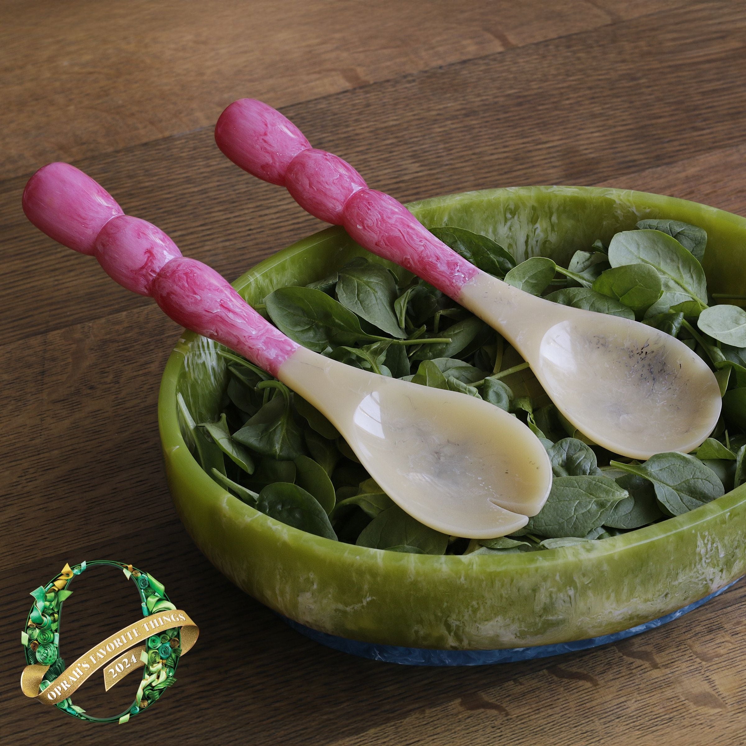 Resin Rio Bubble Salad Servers (Pink)