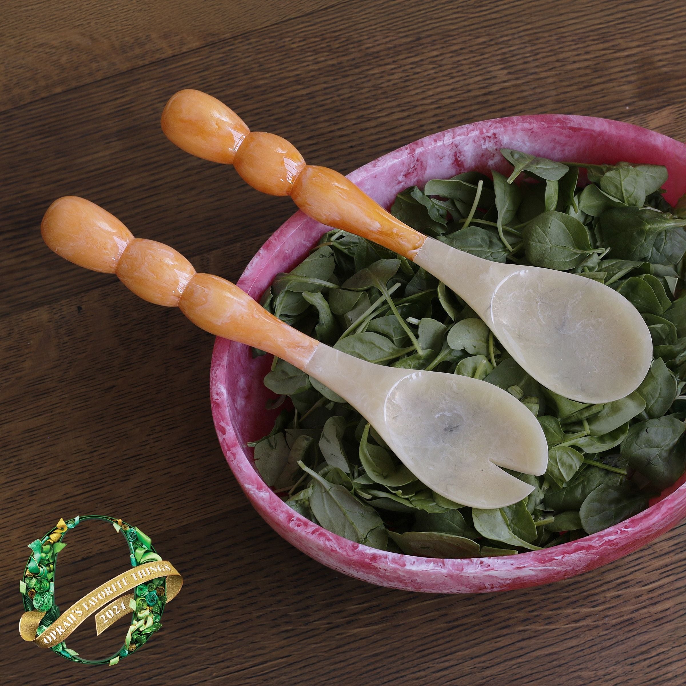 Resin Rio Bubble Salad Servers (Orange)