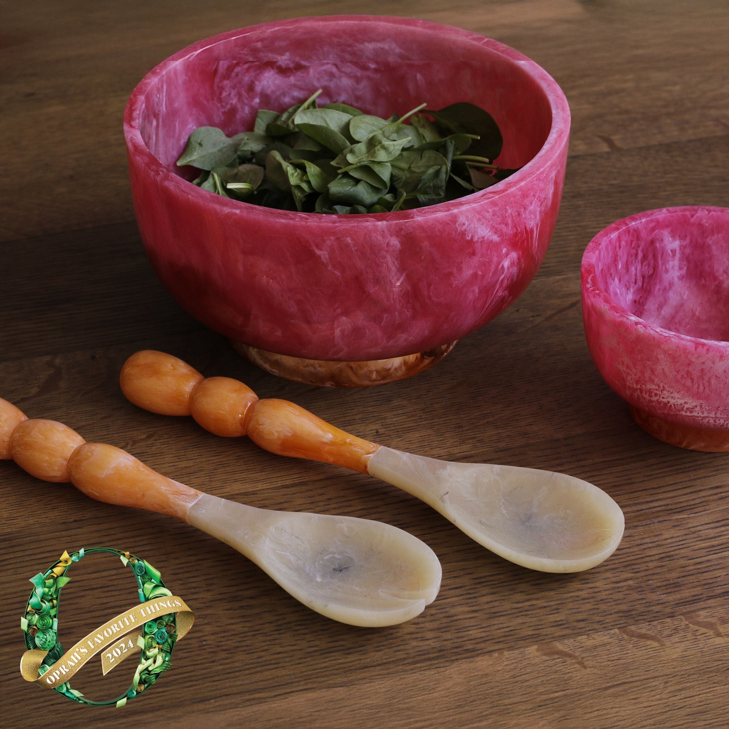 Resin Rio Small Bowls with Base (Pink and Orange)