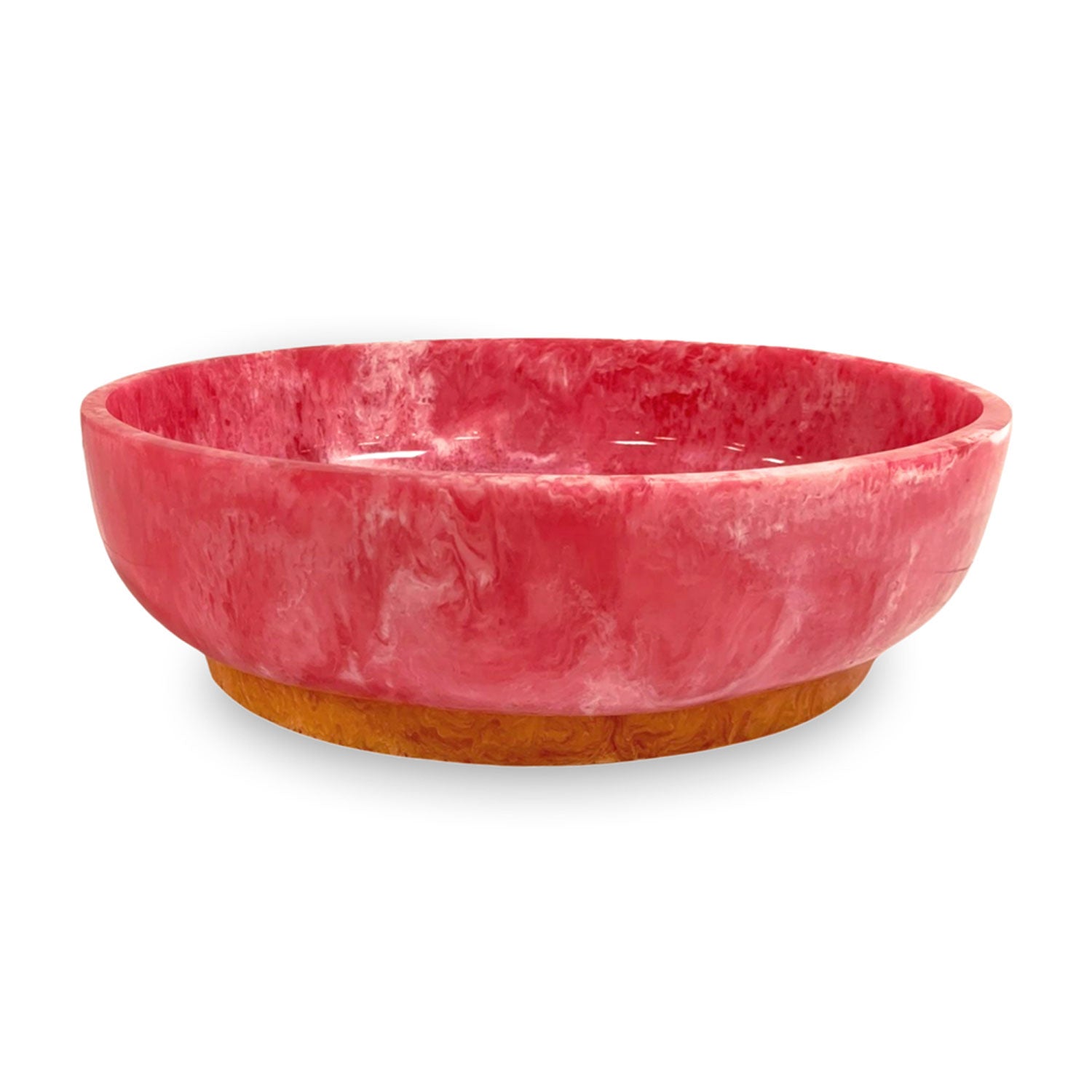 Resin Rio Large Oval Bowls with Base (Pink and Orange)