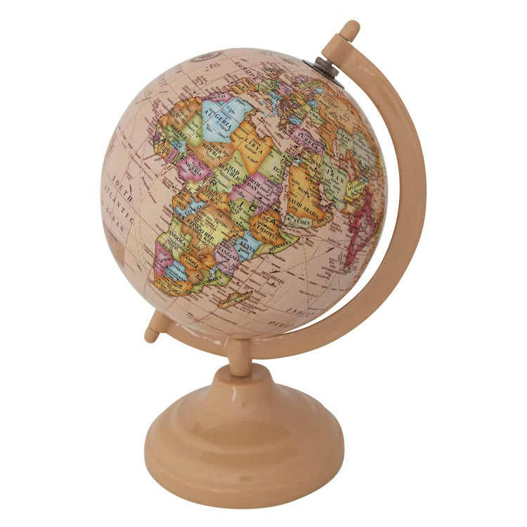 Enameled Plastic Globe on Metal Stand