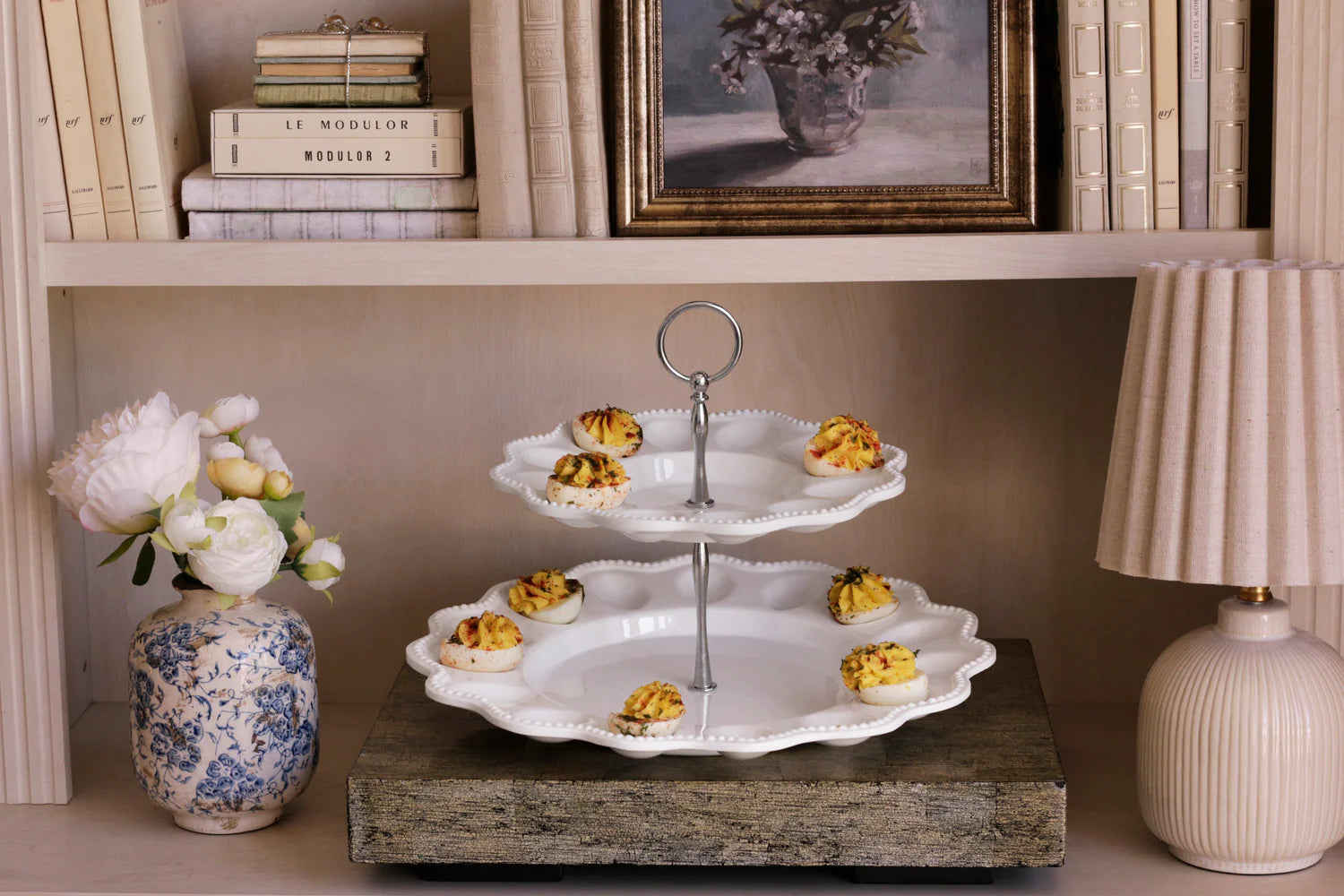 VIDA Alegria Two Tiered Egg Server White