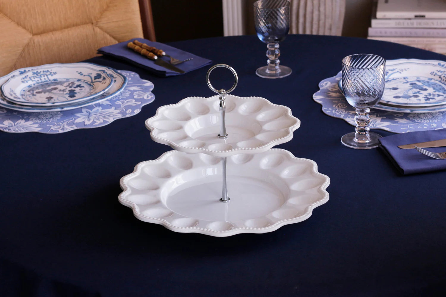 VIDA Alegria Two Tiered Egg Server White