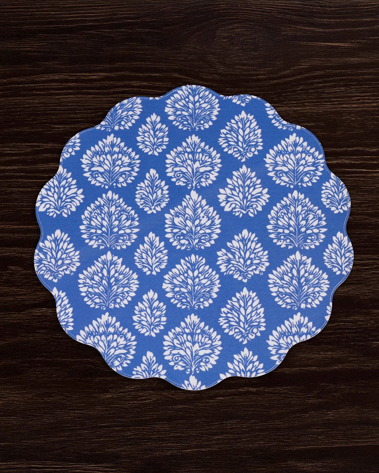 VIDA Blue & White Chinoiserie Reversible Round Placemats | Set of 4